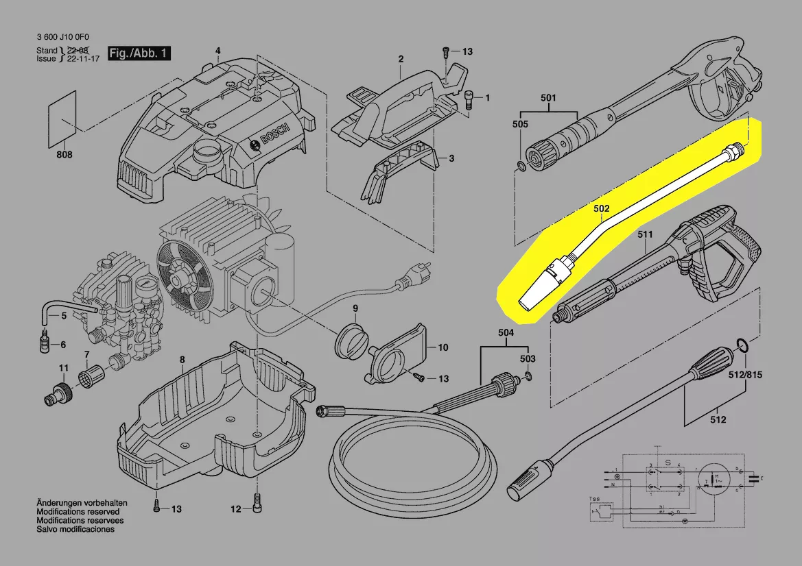 lance + buse jet large réf. F 016 L72 098 Bosch